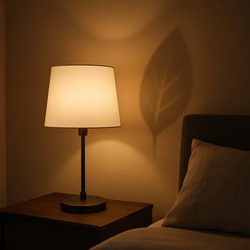 Yataq otağında yarpaq kölgəsi yaradan yumşaq divar lampası