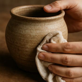 Pinco kasanın şirəli səthinin yumşaq parça ilə təmizlənməsi