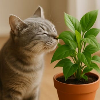 Ev heyvanı üçün uyğun, aşağı rəfdə yerləşdirilmiş təhlükəsiz bitkilər