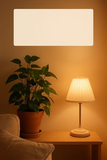 Lumen & Leaf seti ilə yumşaq işıqlı qonaq otağı küncü və otaq bitkiləri