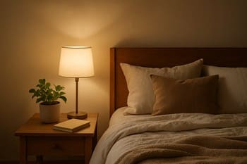 Yataq otağı üçün isti işıqlı, bitki və şamlı dekor seti